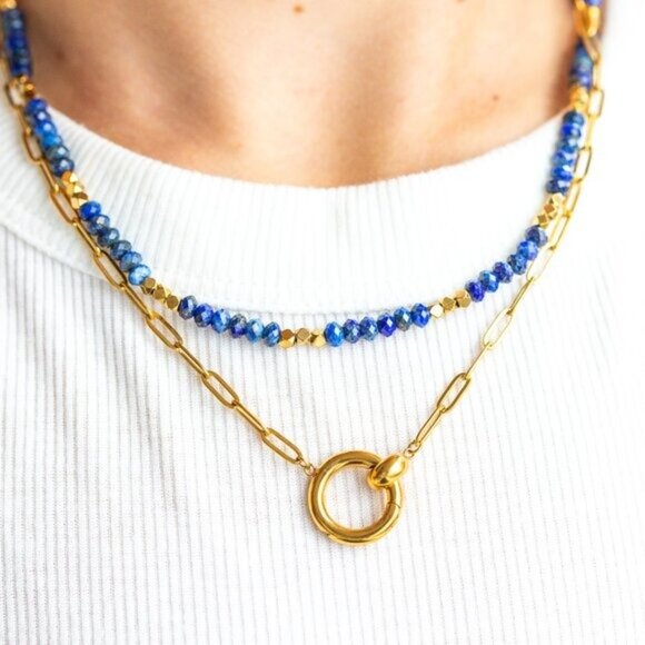 Charm Holder Necklace Waterproof Gold Layering Chain Charm Holder Necklace CUTE - Picture 8 of 11